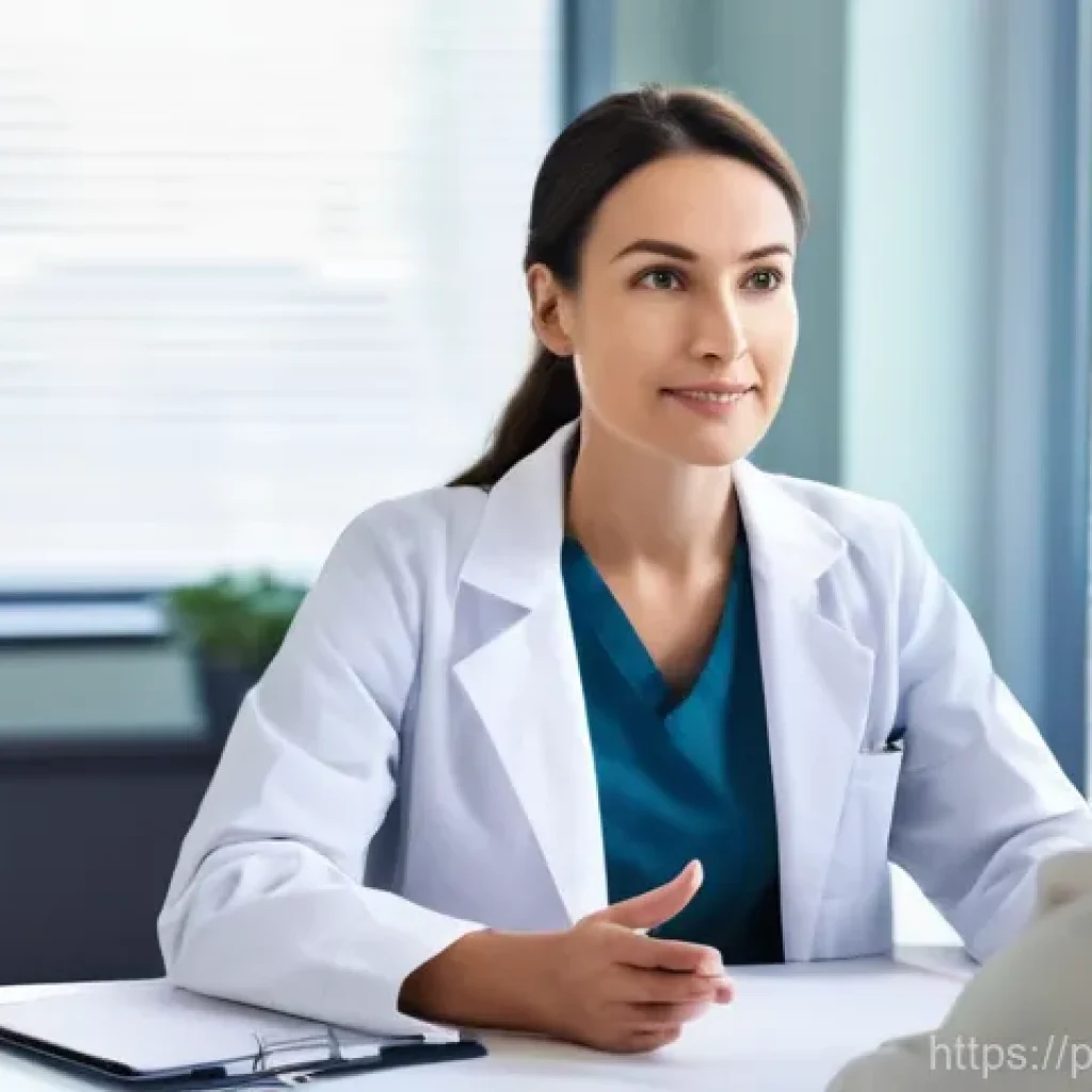 항문질환 치료 방법 - **Prompt 1: Empathetic Consultation**
    "A realistic, brightly lit scene inside a modern, clean me...