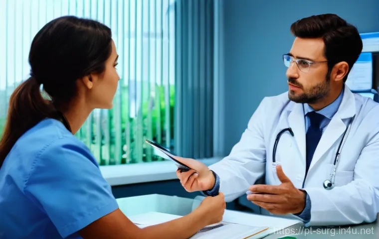 외과 전문의 추천 - **Prompt 1: Empathetic Consultation and Clear Communication**
    "A warmly lit, modern doctor's con...