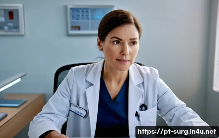 갑상선종 제거 수술 - **Prompt:** A compassionate female endocrinologist, dressed in a professional white lab coat, sits a...