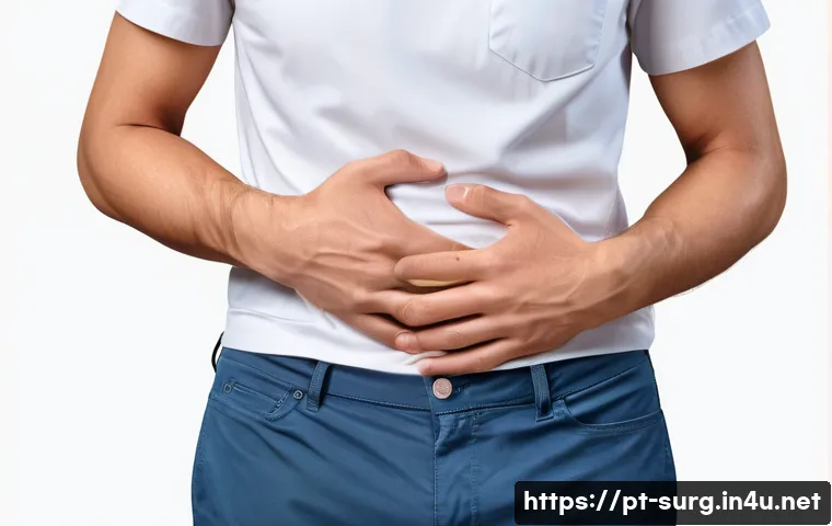 맹장염 초기 증상 - A detailed medical illustration showing a young adult in their 20s experiencing localized lower righ...