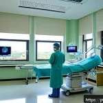 갑상선 종양 제거 비용 - A modern Brazilian private hospital surgical room with advanced medical equipment, a skilled surgeon...