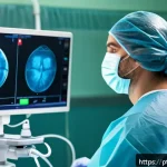 복강경 수술 장단점 - A modern hospital operating room scene showing a skilled surgeon performing laparoscopic surgery usi...